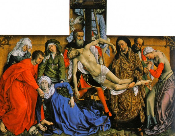 Abb. 2: Rogier van der Weyden, "Kreuzabnahme", 1430-1435, Öl auf Eichenholz, Madrid, Museo del Prado. 